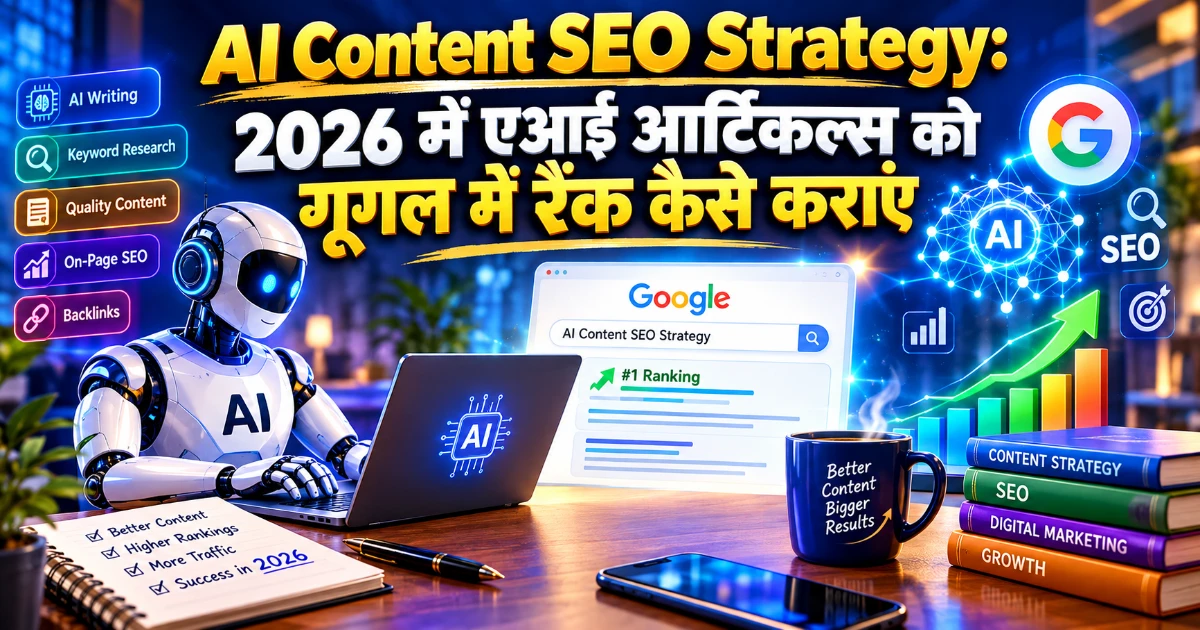 AI Content SEO Strategy - 1200x630 Editorial Feature Banner